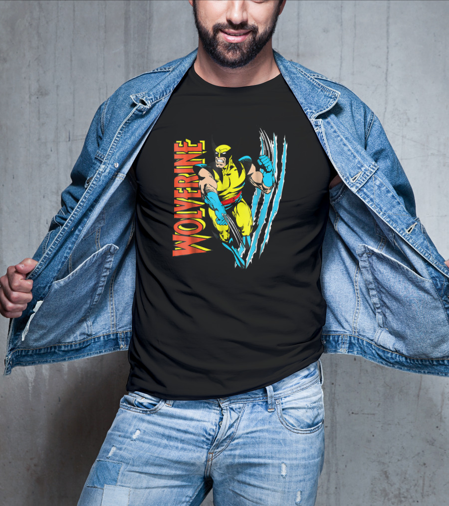 Wolverine X Men Vintage Claw Slice Marvel T-Shirt