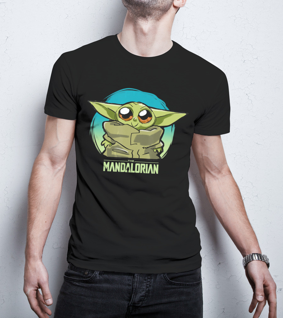 Star Wars The Mandalorian The Child Cute Blue Hue Baby Yoda Grogu T-Shirt