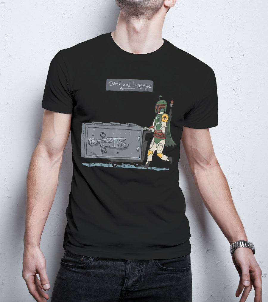 Star Wars Boba Fett Pushing Han Solo Carbonite Oversized Luggage T-Shirt