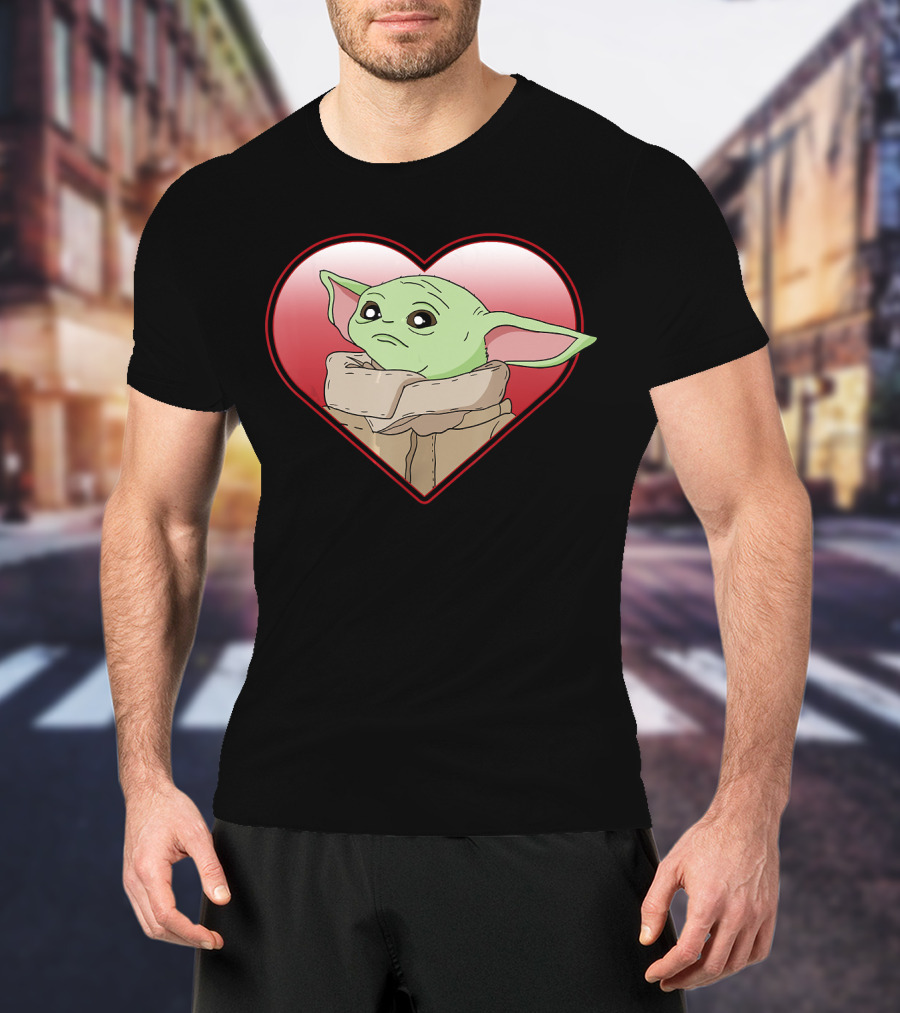 Star Wars The Mandalorian The Child Valentine Heart Grogu T-Shirt