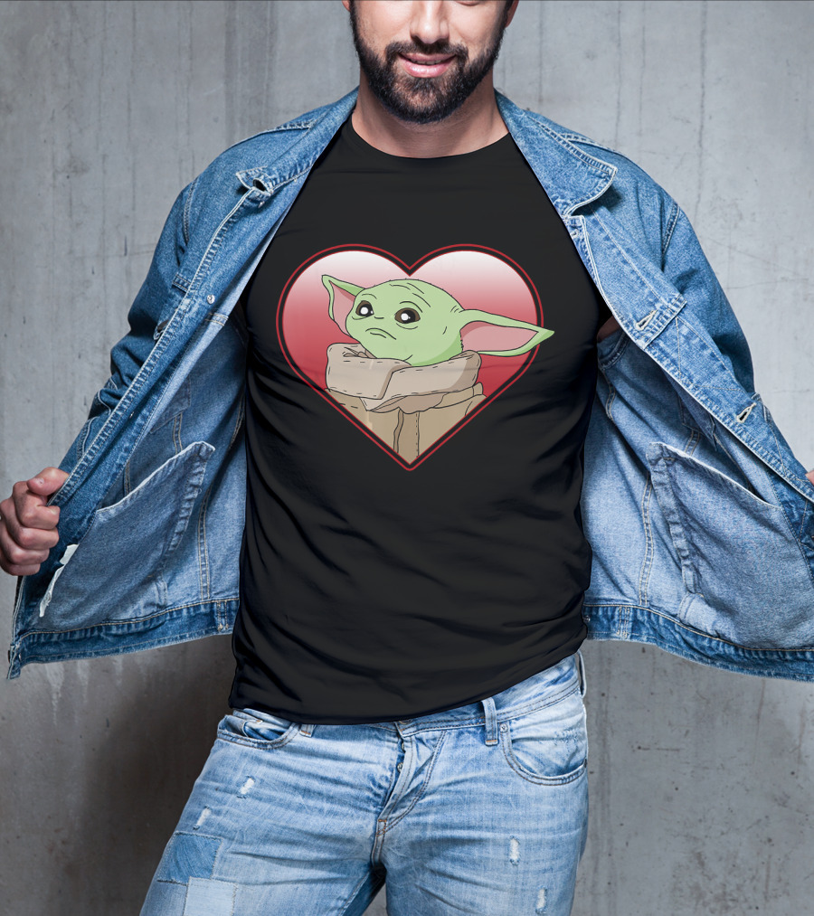 Star Wars The Mandalorian The Child Valentine Heart Grogu T-Shirt