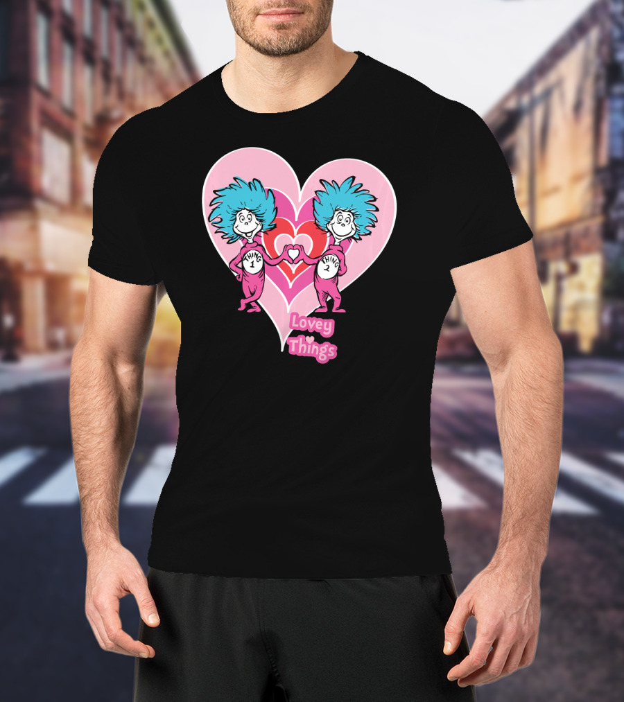 Thing 1 Thing 2 Heart Lovey Things T-Shirt