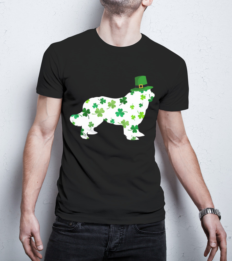 Dog Dad Dog Mom Patrick's Day Shamrock Newfoundland T-Shirt