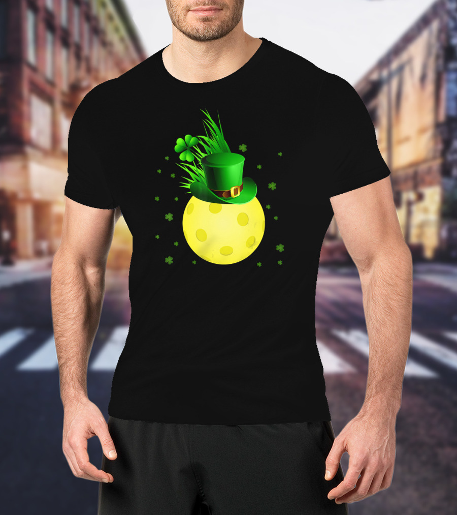 Leprechaun Pickleball Shamrock Hat Ball T-Shirt