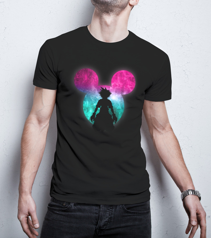 Disney Kingdom Hearts Galactic Mickey Mouse Silhouette Sora T-Shirt