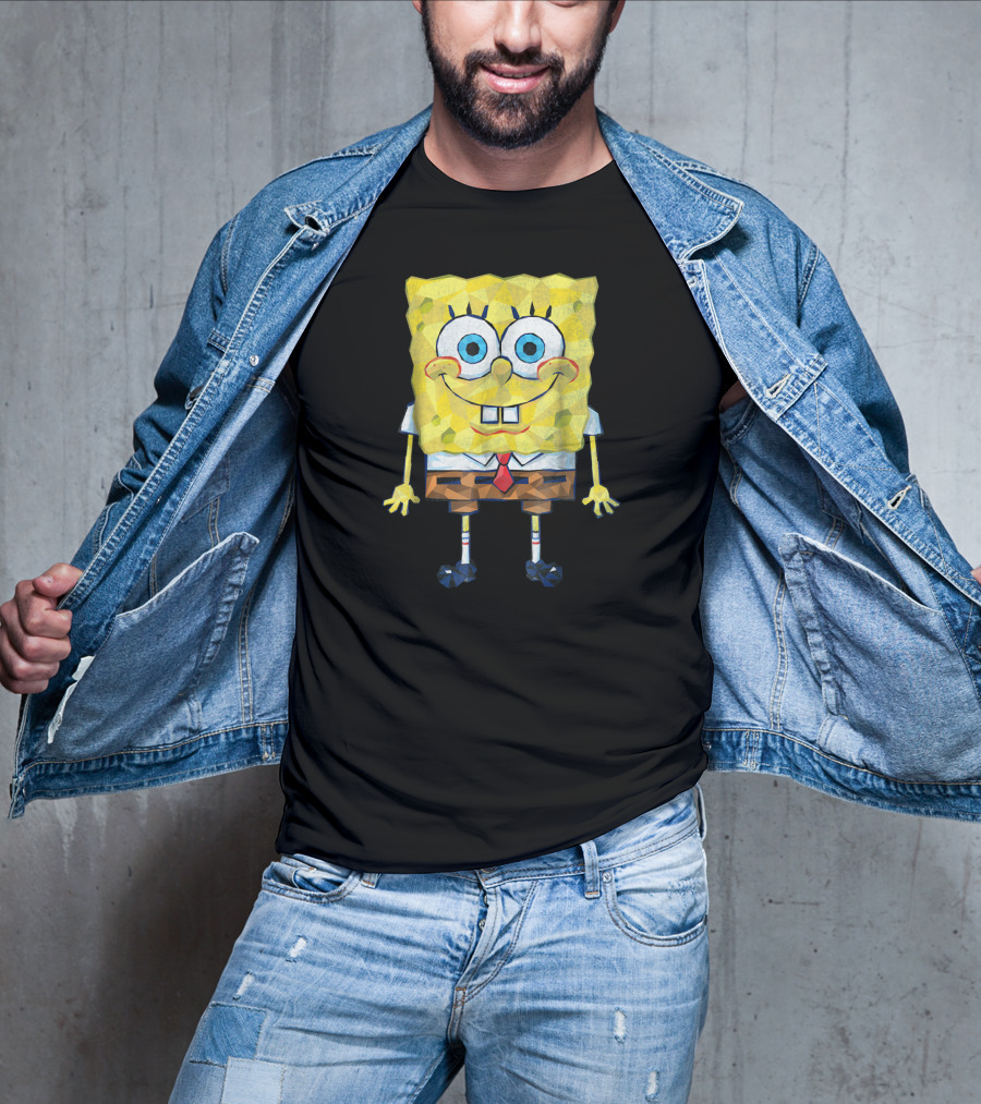 SpongeBob SquarePants Geometric Textured T-Shirt
