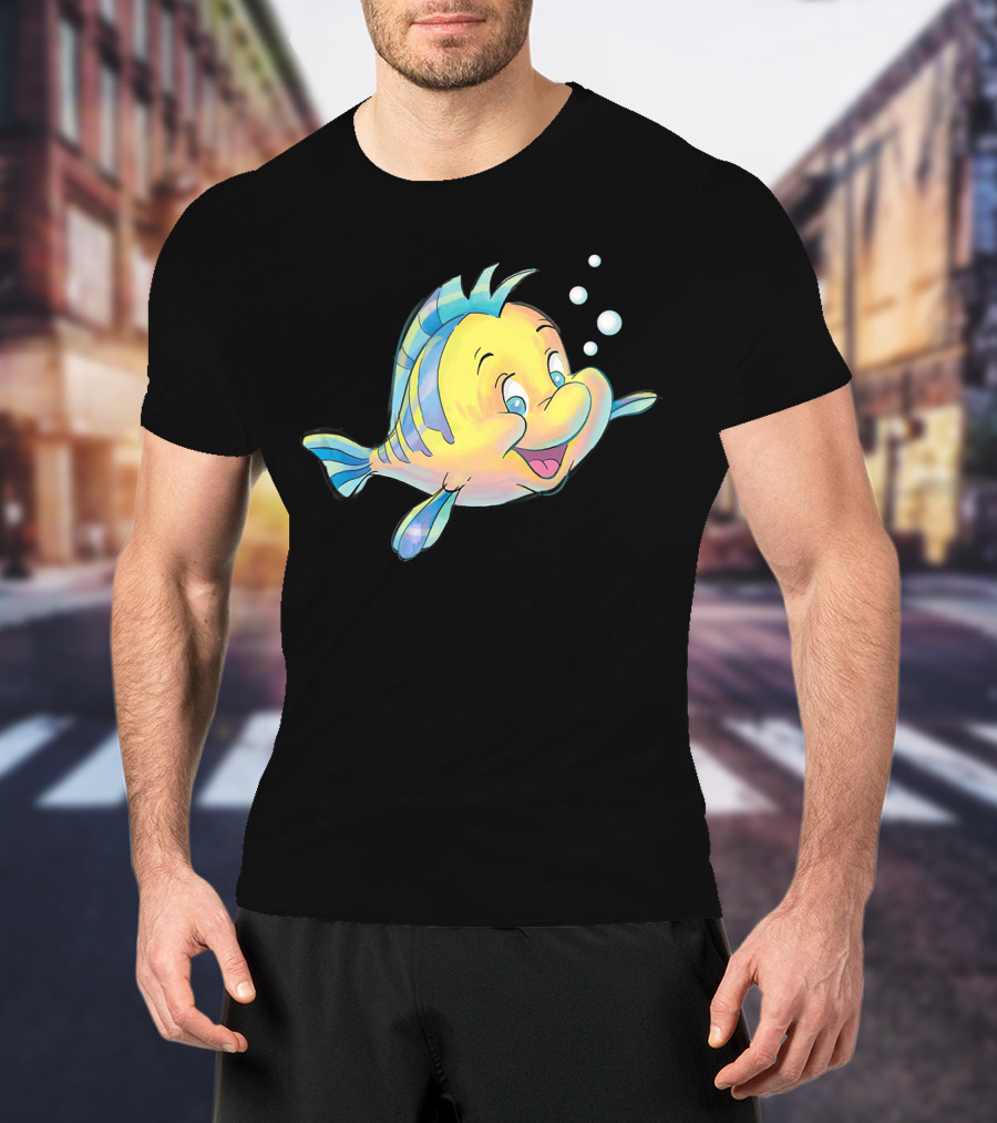 Disney The Little Mermaid Flounder And Bubbles T-Shirt