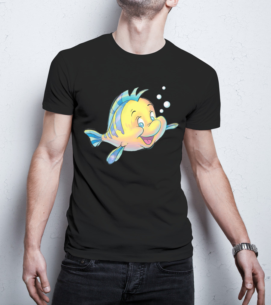 Disney The Little Mermaid Flounder And Bubbles T-Shirt