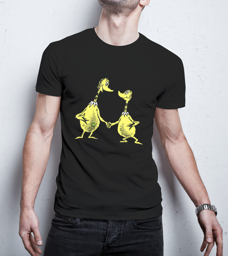 Dr. Seuss Little Sneetches Shaking Hands Iconic Yellow Characters T-Shirt