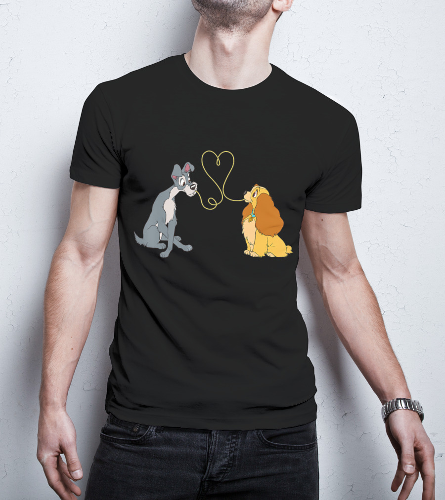 Disney Lady And The Tramp Bella Notte Spaghetti Heart Scene T-Shirt