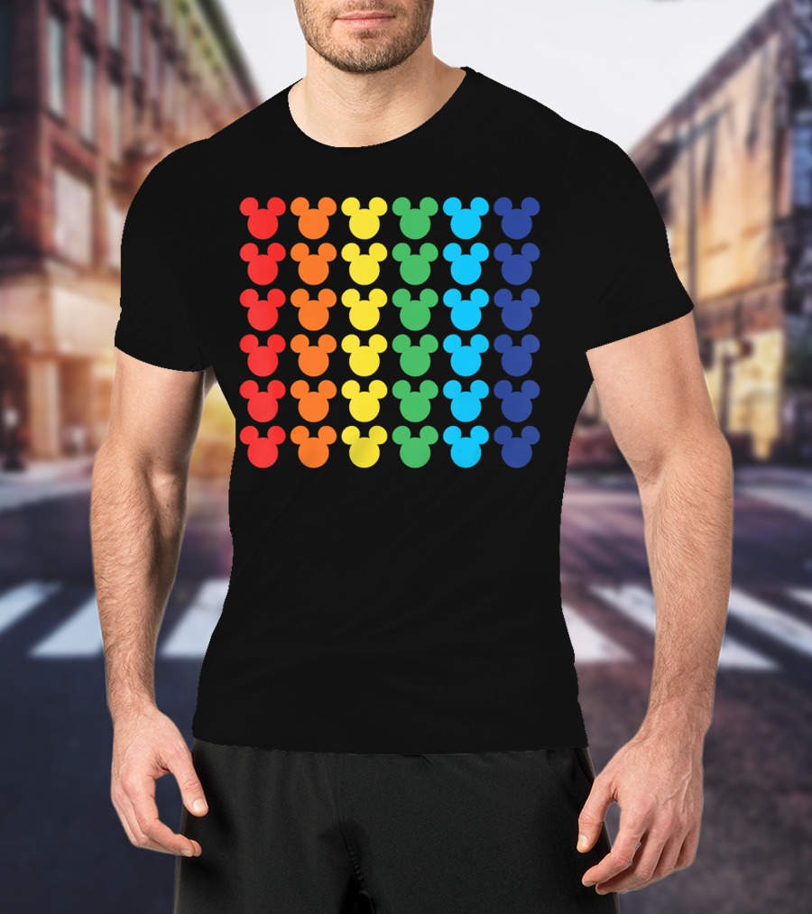 Disney Mickey Mouse Colorful Rainbow T-Shirt