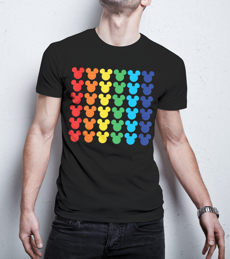 Disney Mickey Mouse Colorful Rainbow T-Shirt