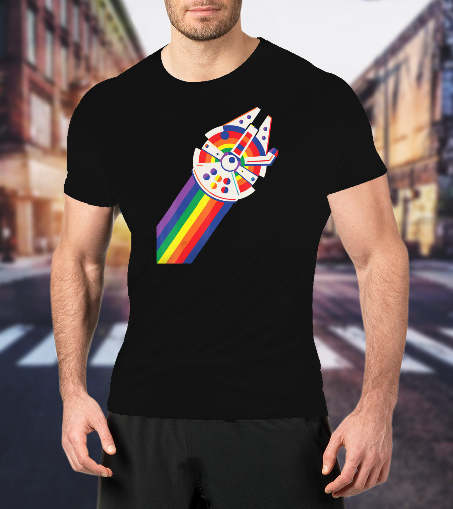 Star Wars Millennium Falcon Rainbow Pride T-Shirt