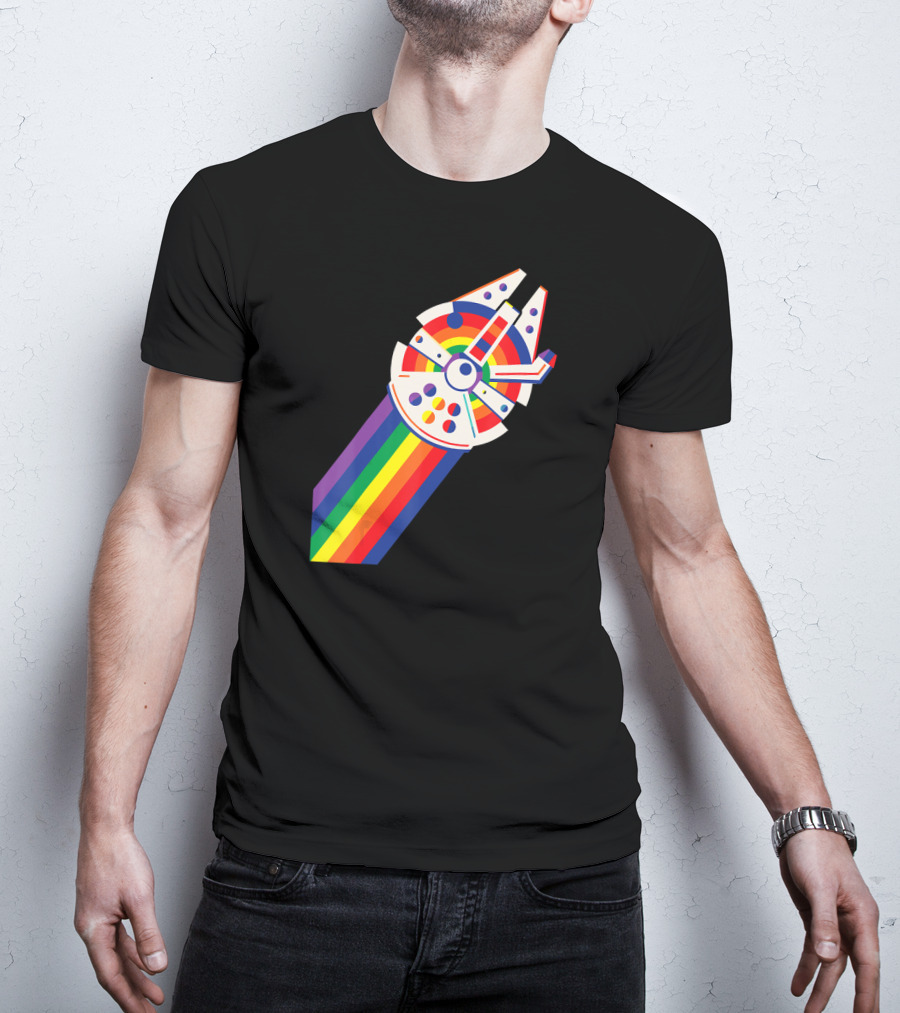 Star Wars Millennium Falcon Rainbow Pride T-Shirt