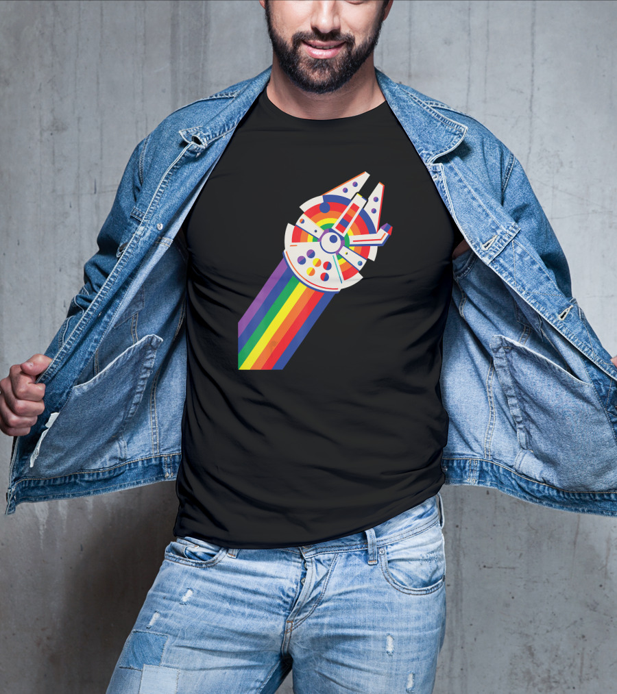 Star Wars Millennium Falcon Rainbow Pride T-Shirt