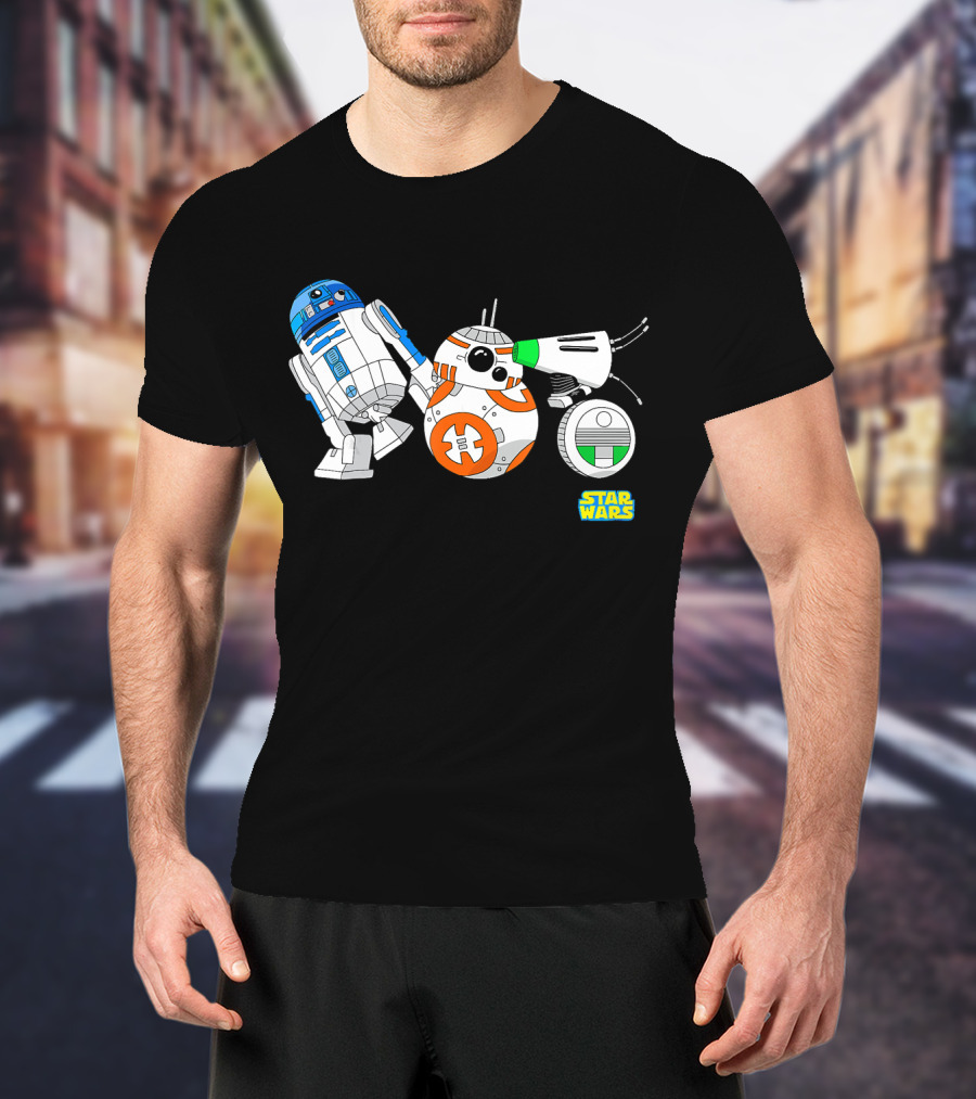 Star Wars The Rise Of Skywalker Droid Cartoon Lineup R2-D2 BB-8 D-O T-Shirt