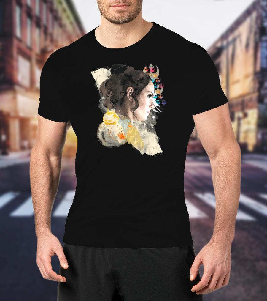Star Wars The Rise Of Skywalker Rey BB-8 Rebel Alliance Collage T-Shirt