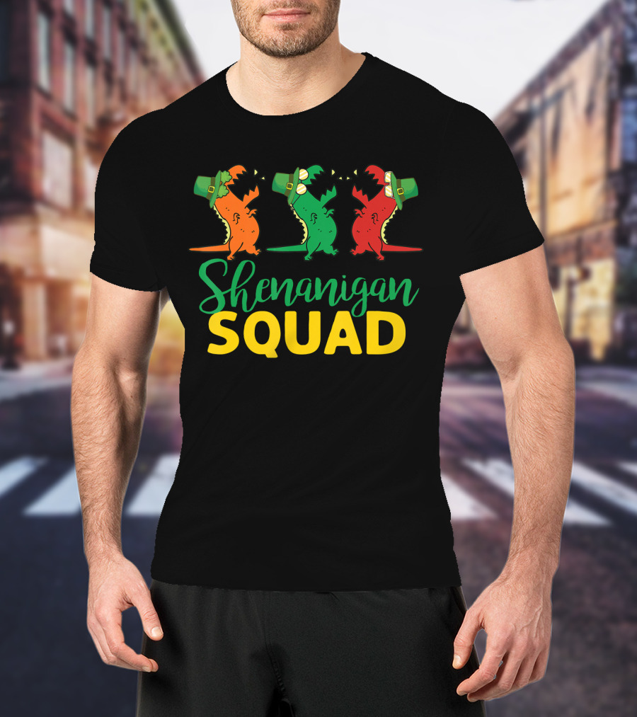Shenanigan Squad T-Rex Dinosaur St Patrick's Day T-Shirt