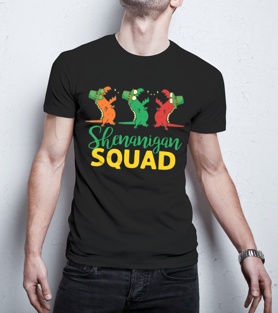 Shenanigan Squad T-Rex Dinosaur St Patrick's Day T-Shirt