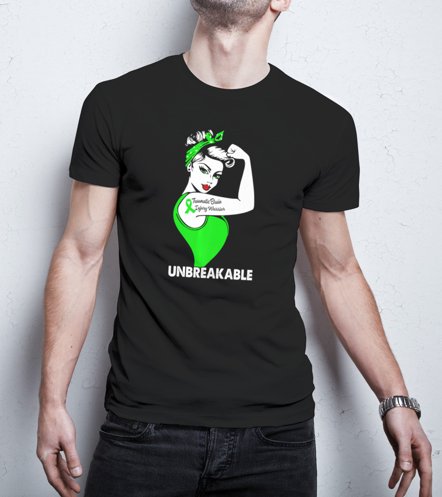 Unbreakable Traumatic Brain Injury Warrior TBI Awareness T-Shirt