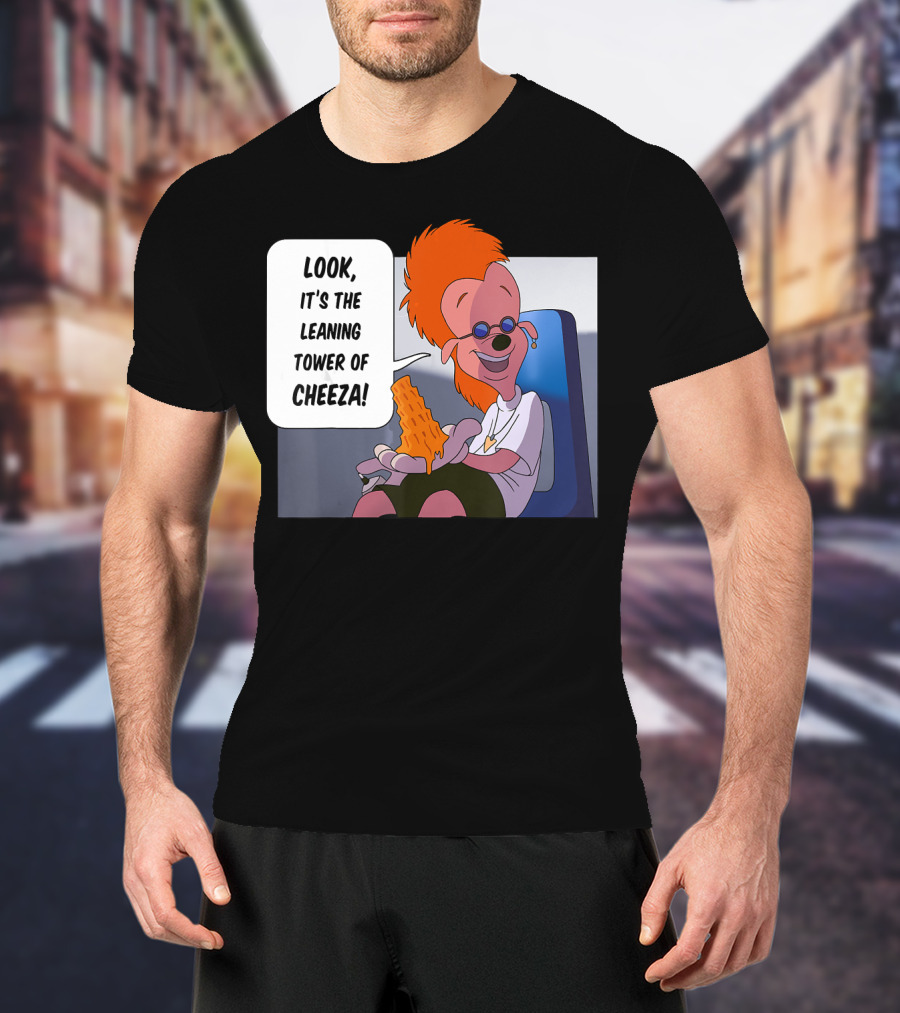 Disney A Goofy Movie Character With Leaning Tower Of Cheeza Scene T-Shirt