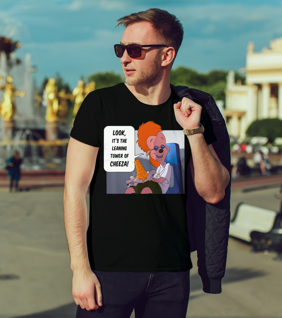 Disney A Goofy Movie Character With Leaning Tower Of Cheeza Scene T-Shirt