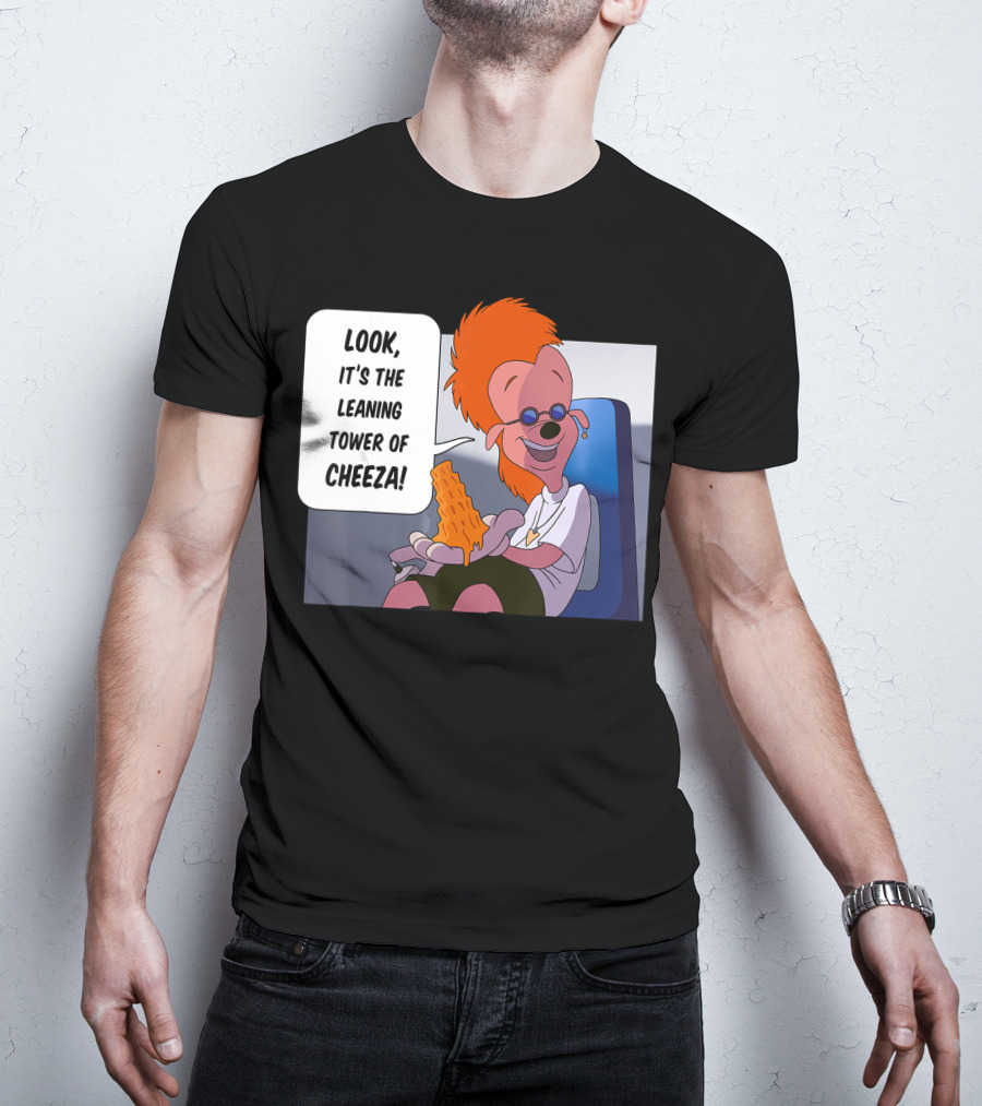 Disney A Goofy Movie Character With Leaning Tower Of Cheeza Scene T-Shirt