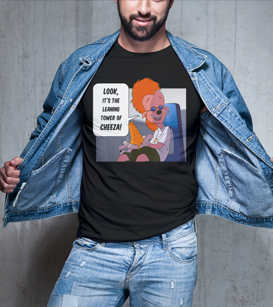 Disney A Goofy Movie Character With Leaning Tower Of Cheeza Scene T-Shirt