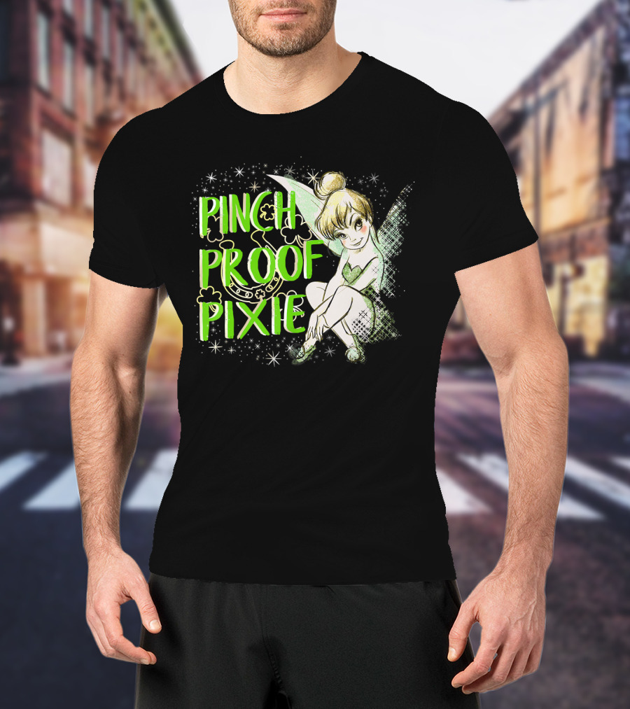 Pinch Proof Pixie Tinker Bell St. Patrick's Day Disney Peter Pan T-Shirt