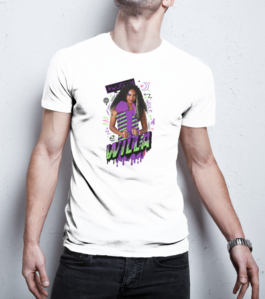 Disney Zombies 2 Willa Wolf Awooo Neon T-Shirt