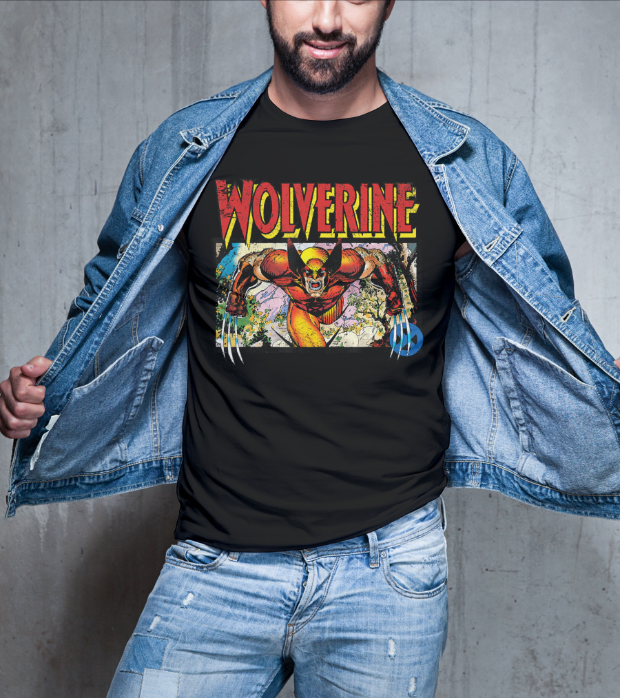 Wolverine Marvel X Men 90s Retro Style Art Classic Comic Panel T-Shirt