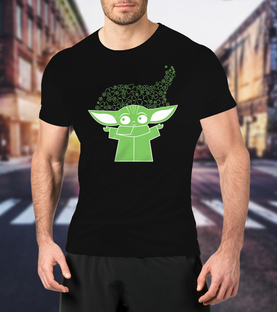 Star Wars The Mandalorian The Child Grogu Clover Charm T-Shirt