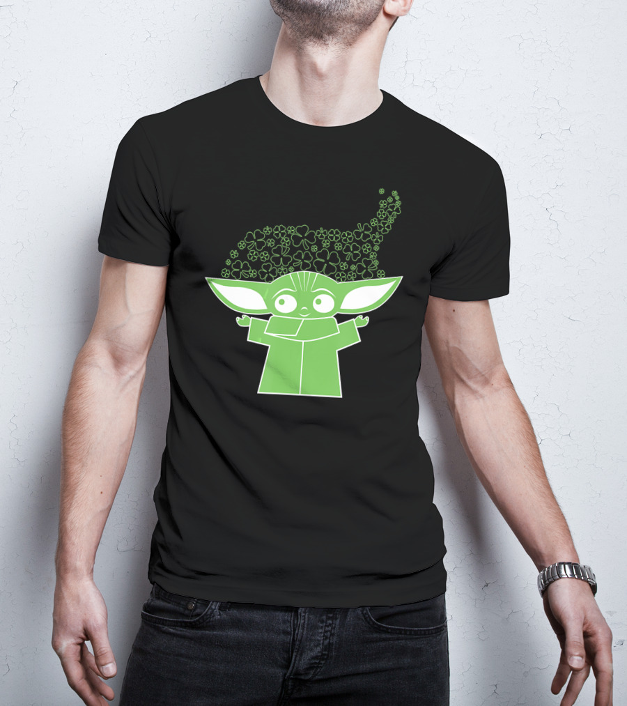 Star Wars The Mandalorian The Child Grogu Clover Charm T-Shirt