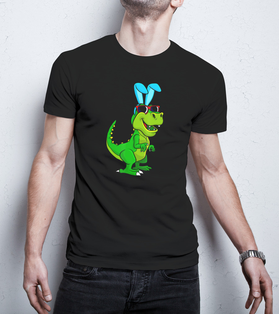 T Rex With Easter Bunny Ears And Sunglasses Dinosaur Lover T-Shirt