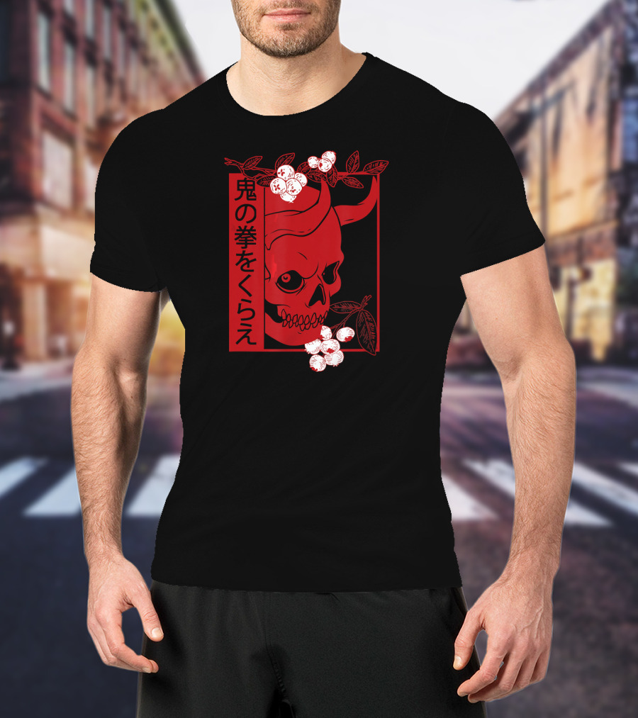 Japanese Demon Skull Oni Harajuku Aesthetic T-Shirt