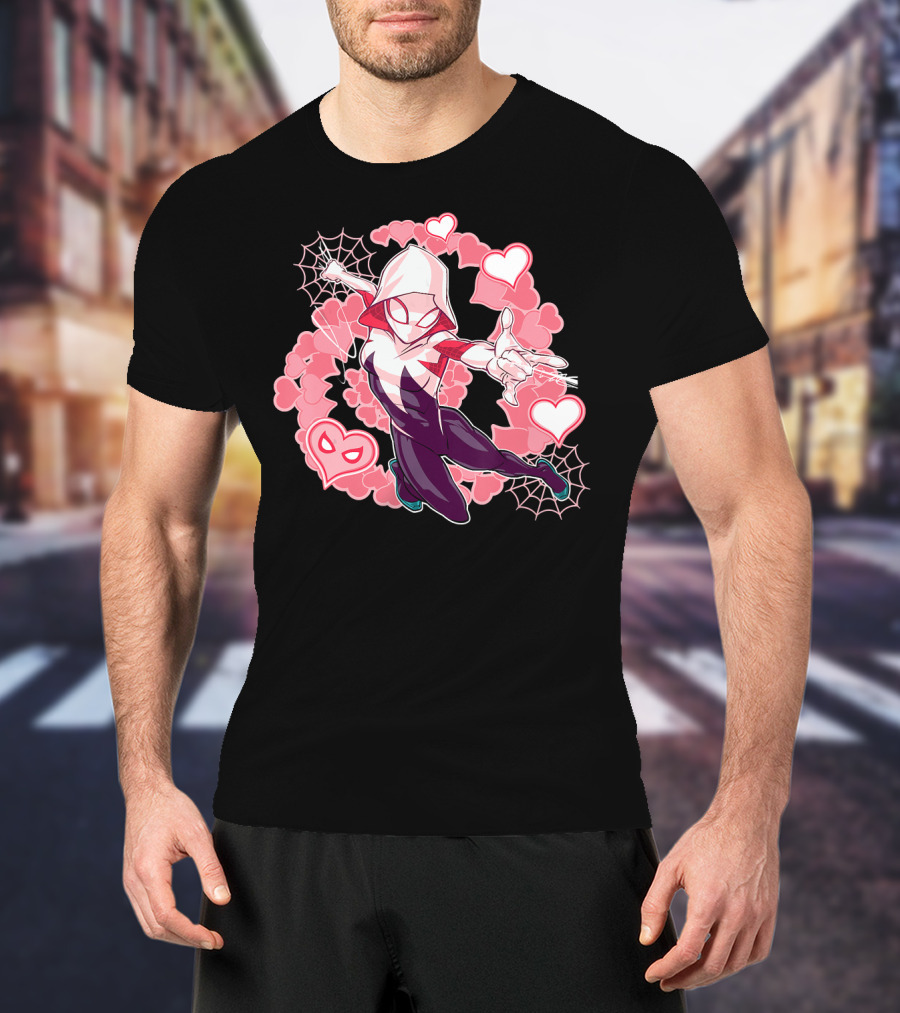 Spider Gwen Hearts Into The Spider-Verse Marvel T-Shirt
