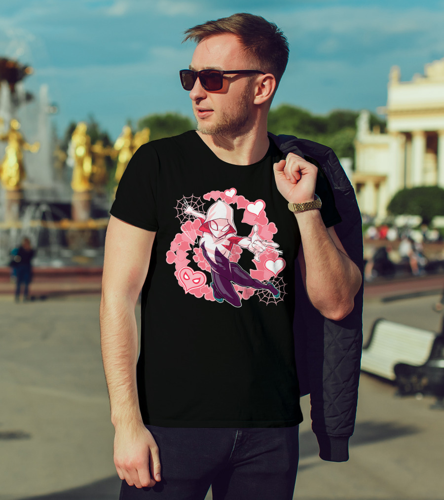Spider Gwen Hearts Into The Spider-Verse Marvel T-Shirt