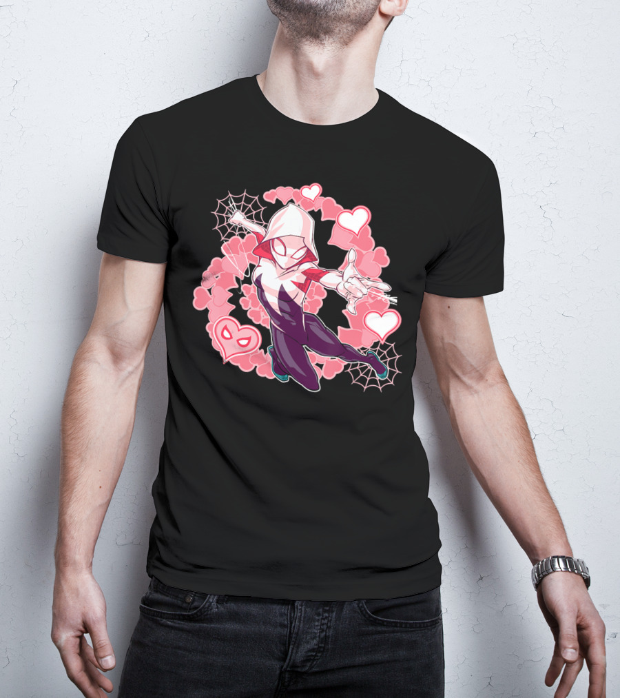 Spider Gwen Hearts Into The Spider-Verse Marvel T-Shirt