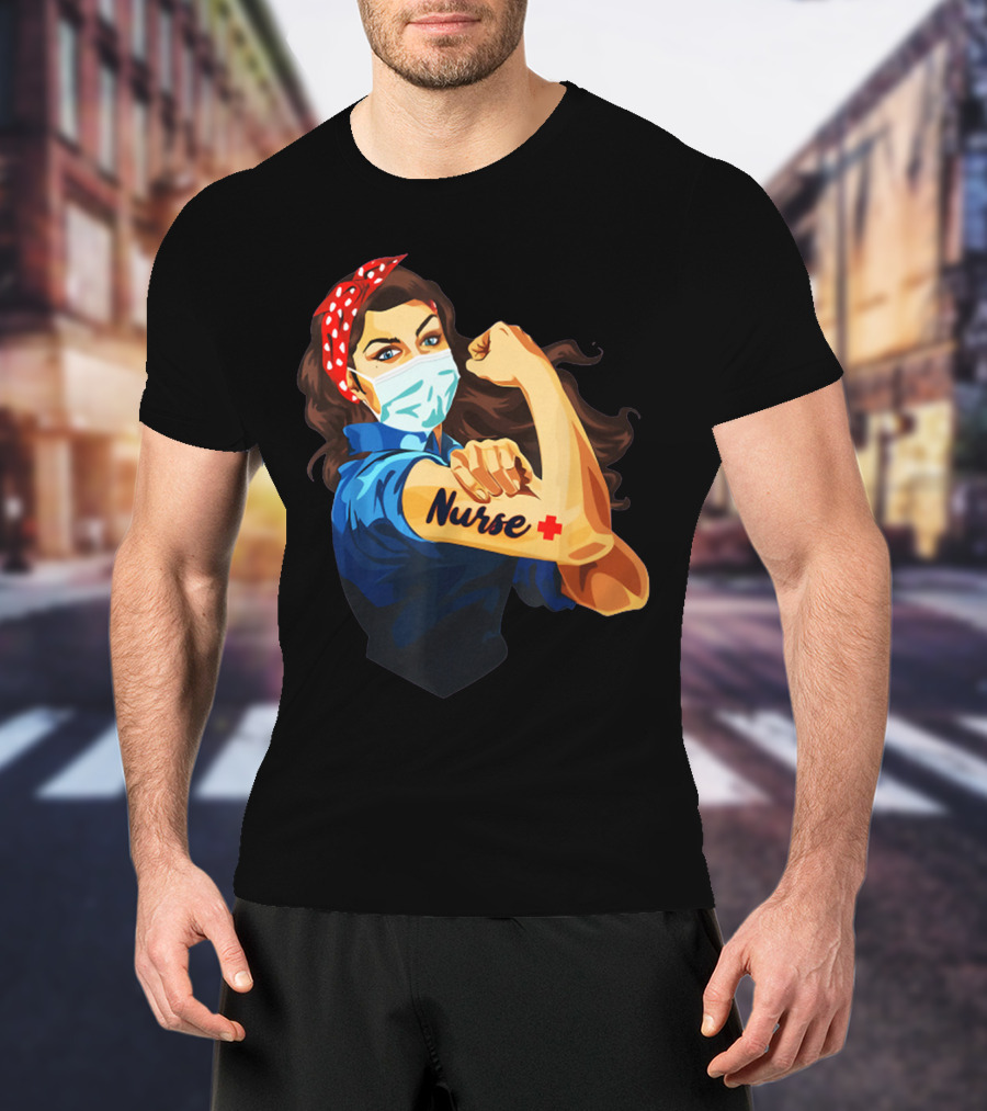Strong Nurse Rosie Riveter Masked Heroine T-Shirt