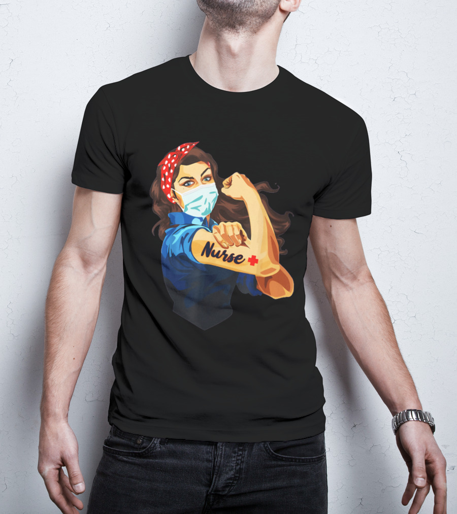 Strong Nurse Rosie Riveter Masked Heroine T-Shirt