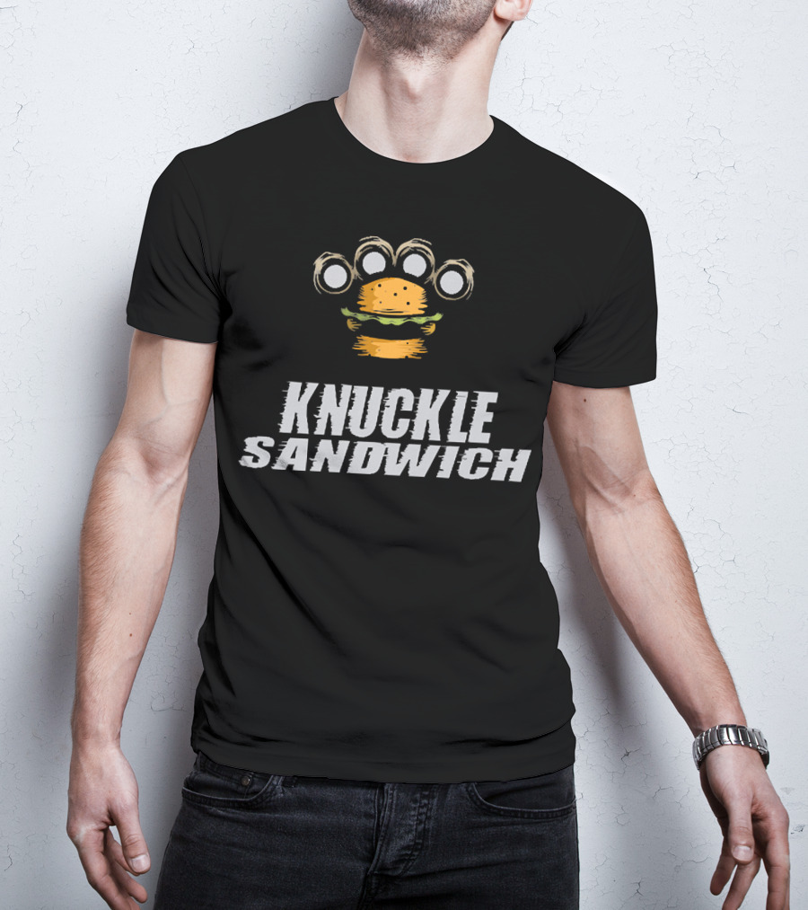 Knuckle Sandwich Burger Brass Knuckles T-Shirt