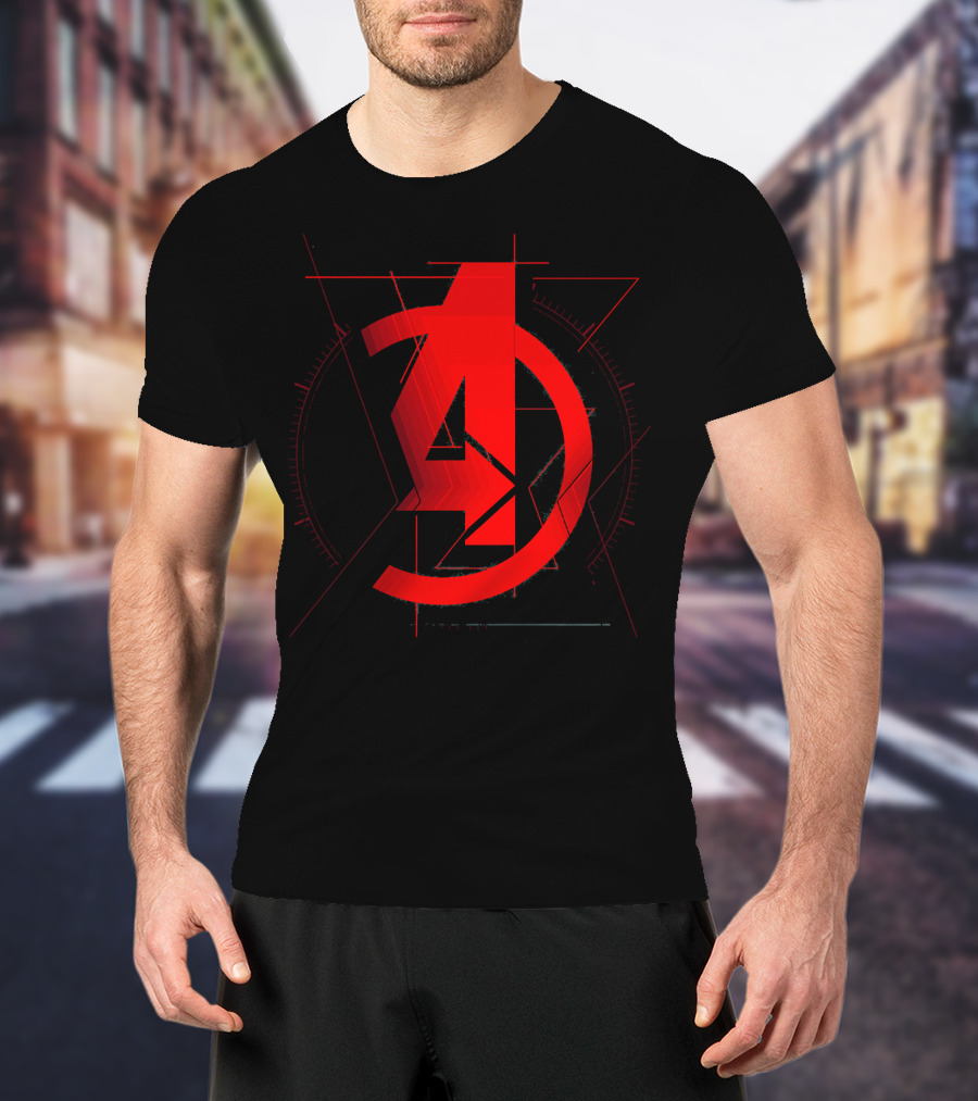 Marvel Avengers Red A And Black Widow Icon T-Shirt