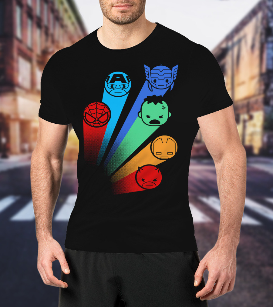 Marvel Avengers Captain America Thor Spider-Man Hulk Iron Man Daredevil Signals T-Shirt