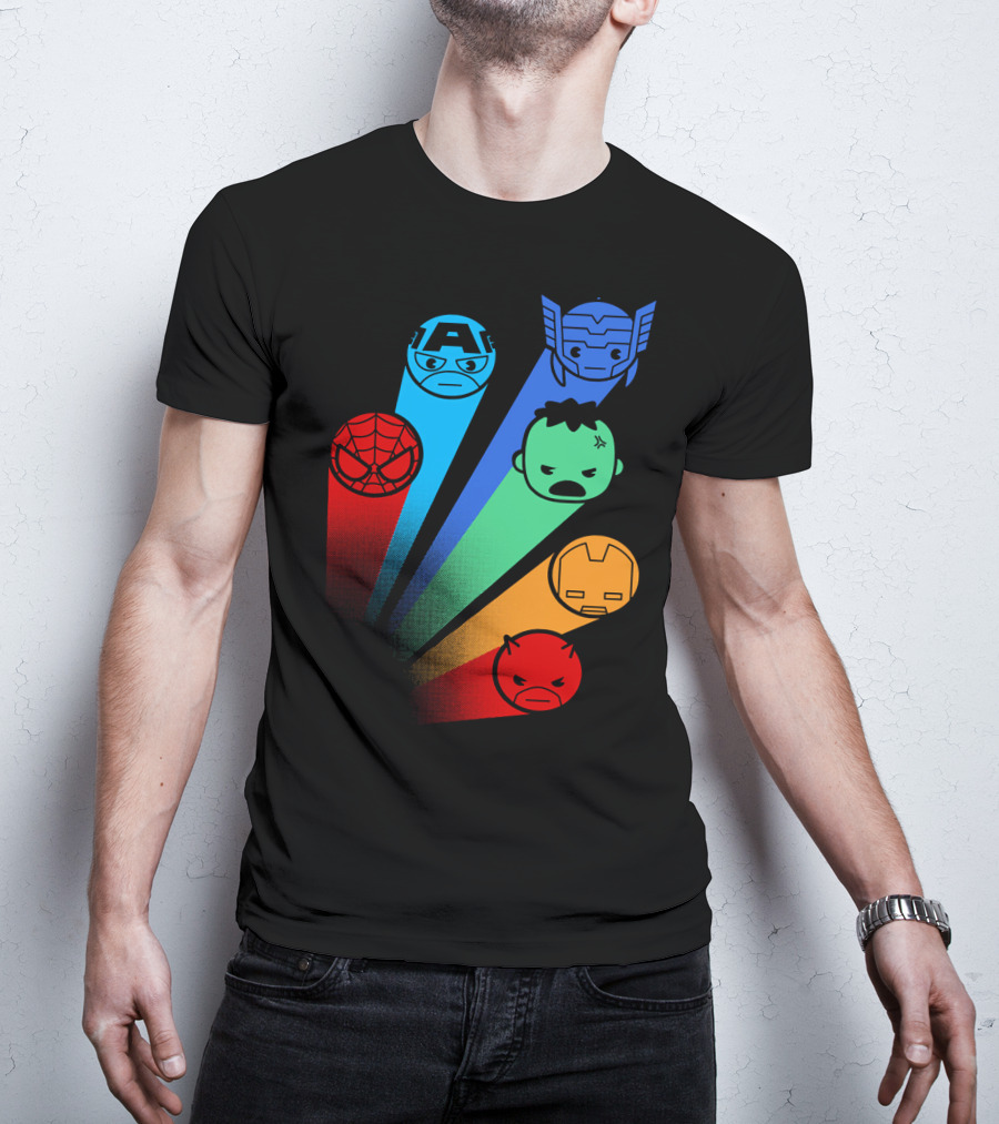 Marvel Avengers Captain America Thor Spider-Man Hulk Iron Man Daredevil Signals T-Shirt