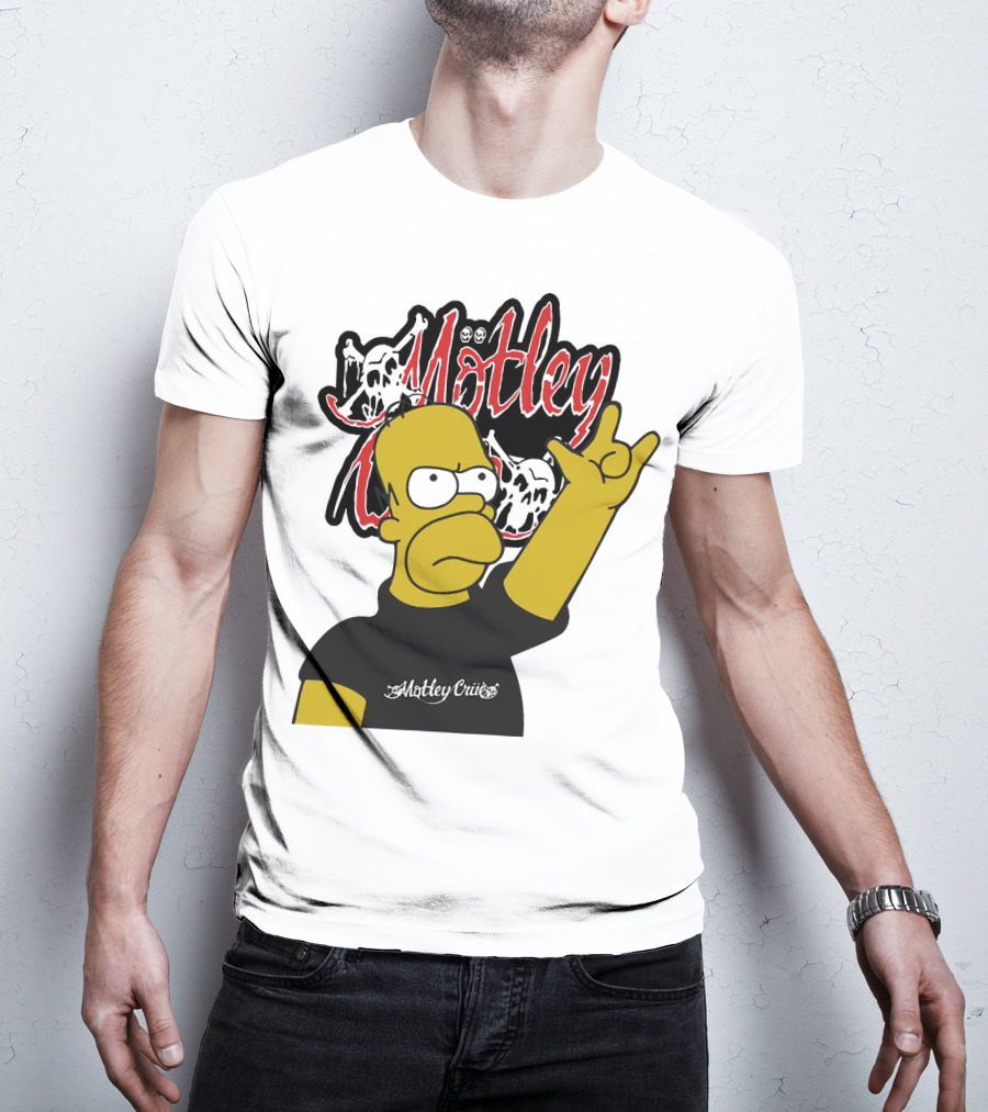 Homer Simpson Motley Crue Rock Salute T-Shirt