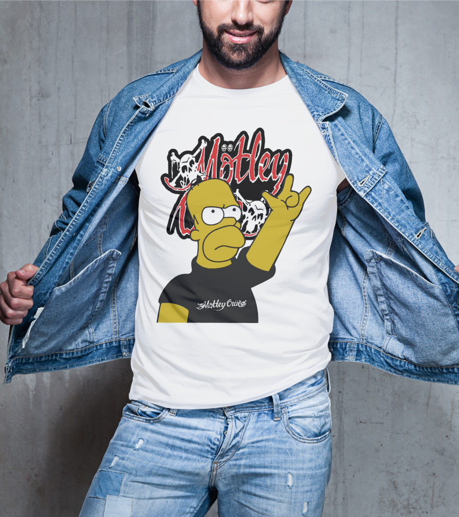 Homer Simpson Motley Crue Rock Salute T-Shirt