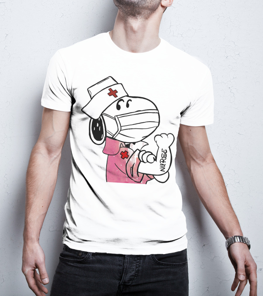 Snoopy Nurse With Arm Tattoo Showing Strength T-Shirt