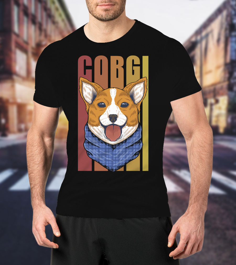 Corgi Dog Bandana Retro 158 T-Shirt