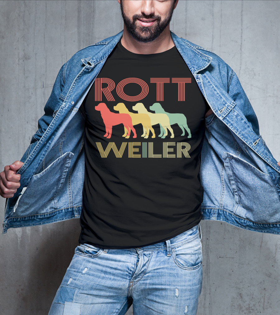 Rottweiler Dog Breed Pet Lover Rottie 157 Rainbow T-Shirt