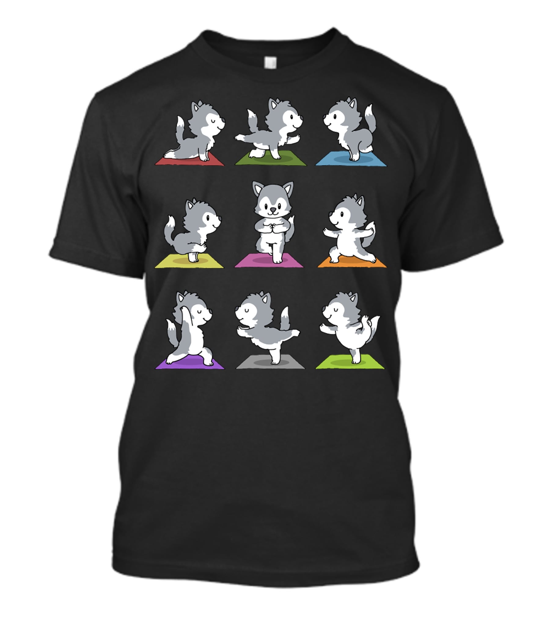 Husky Yoga Poses Funny Husky 234 Playful Meditation T-Shirt